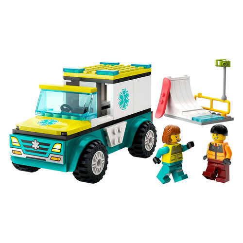 LEGO CITY - AMBULANCIA DE EMERGENCIAS Y CHICO CON SNOWBOARD