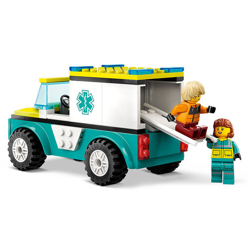 LEGO CITY - AMBULANCIA DE EMERGENCIAS Y CHICO CON SNOWBOARD