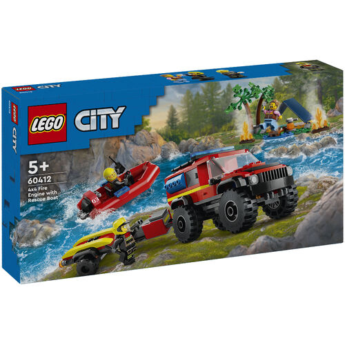 LEGO CITY - CAMIN DE BOMBEROS 4X4 CON BARCO DE RESCATE