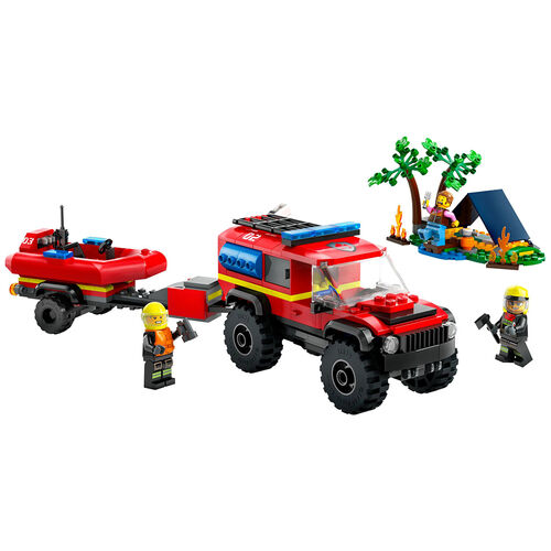 LEGO CITY - CAMIN DE BOMBEROS 4X4 CON BARCO DE RESCATE