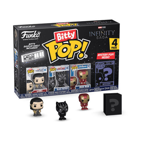 FUNKO BITTY POP! LA SAGA DEL INFINITO - LOKI, BLACK PANTHER, IRON MAN Y ?