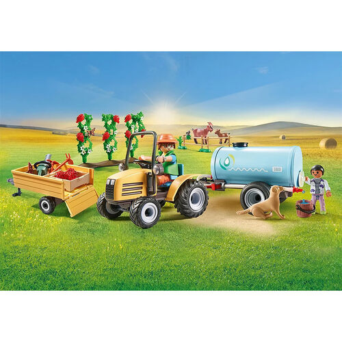 PLAYMOBIL COUNTRY - TRACTOR CON REMOLQUE Y CISTERNA