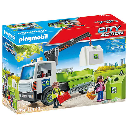 PLAYMOBIL - CAMIN DE RESIDUOS DE VIDRIO CON CONTENEDOR