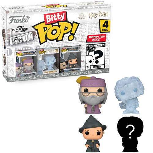 FUNKO BITTY POP! HARRY POTTER - ALBUS DUMBLEDORE, NICK CASI DECAPITADO, MINERVA MCGONAGALL Y ?