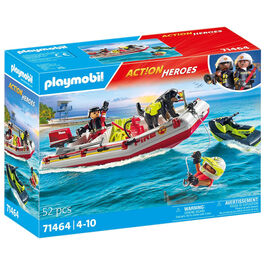 PLAYMOBIL - BOTE DE BOMBEROS CON MOTO ACUÁTICA