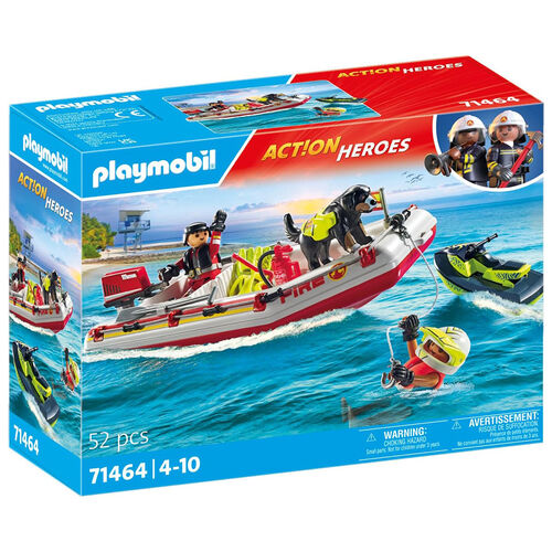 PLAYMOBIL - BOTE DE BOMBEROS CON MOTO ACUTICA