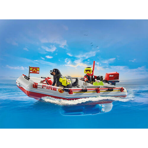 PLAYMOBIL - BOTE DE BOMBEROS CON MOTO ACUTICA