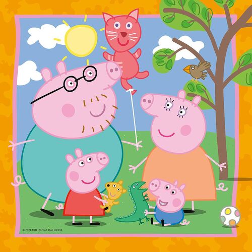 RAVENSBURGER PUZLE LA FAMILIA Y LOS AMIGOS DE PEPPA PIG 3 X 49 PIEZAS