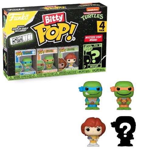 FUNKO BITTY POP! LAS TORTUGAS NINJA - LEONARDO, MICHELANGELO, APRIL ONEIL Y ?