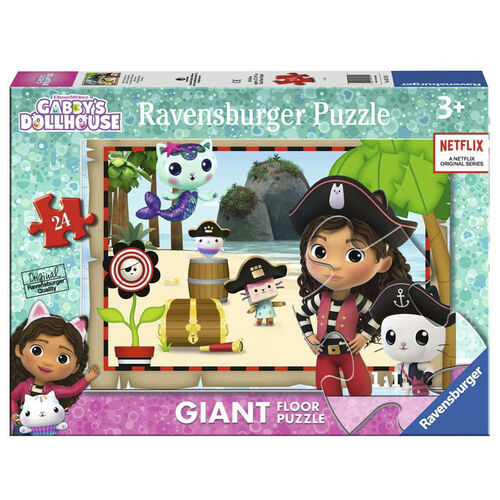 RAVENSBURGER PUZLE GIGANTE DE PIRATAS EN LA CASA DE MUECAS DE GABBY 24 PIEZAS