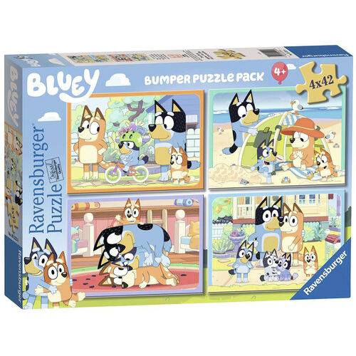 RAVENSBURGER PUZLES DE BLUEY 4 X 42 PIEZAS