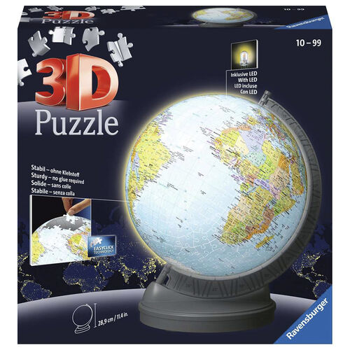 RAVENSBURGER PUZLE 3D GLOBO TERRQUEO CON LUZ 540 PIEZAS