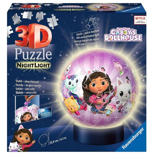 RAVENSBURGER PUZLE 3D LMPARA DE NOCHE DE LA CASA DE MUECAS DE GABBY 72 PIEZAS