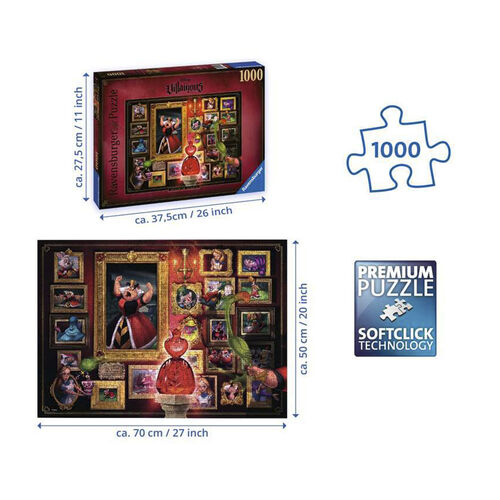 RAVENSBURGER PUZLE VILLANOS DE DISNEY - REINA DE CORAZONES 1000 PIEZAS