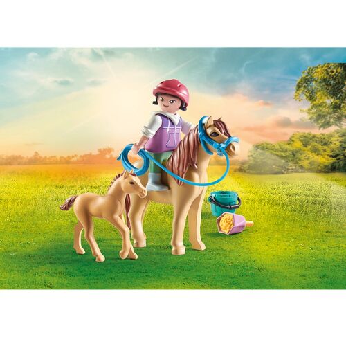 PLAYMOBIL - NIA CON PONI Y POTRO