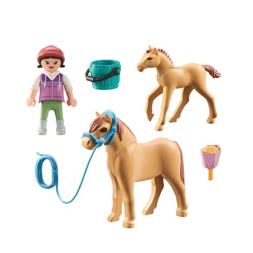 PLAYMOBIL - NIA CON PONI Y POTRO