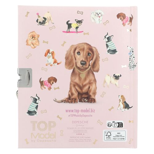 TOP MODEL - DIARIO DE PERRITO CON CANDADO KITTY AND DOGGY