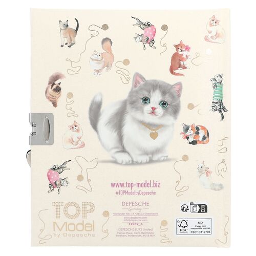 TOP MODEL - DIARIO DE GATITO CON CANDADO KITTY AND DOGGY