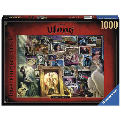 RAVENSBURGER PUZLE VILLANOS DE DISNEY - CRUELLA DE VIL 1000 PIEZAS