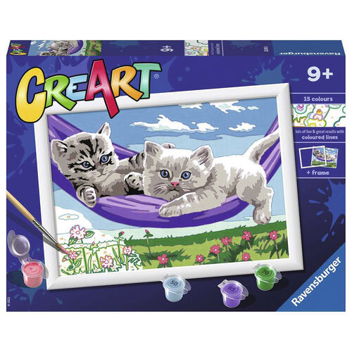 RAVENSBURGER CREART KIT PINTURA GATITOS SOBRE LA HAMANCA