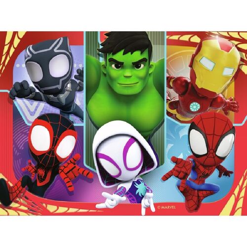 RAVENSBURGER 4 PUZLES PROGRESIVOS SPIDEY Y SU SUPEREQUIPO 12/16/20/24 PIEZAS