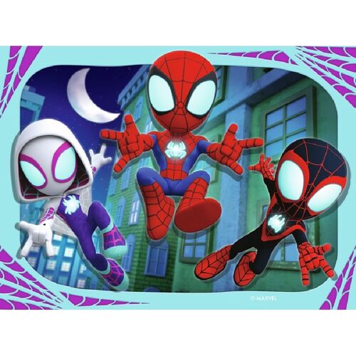 RAVENSBURGER 4 PUZLES PROGRESIVOS SPIDEY Y SU SUPEREQUIPO 12/16/20/24 PIEZAS