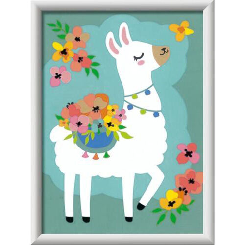 RAVENSBURGER CREART KIT PINTURA LLAMA CON FLORES