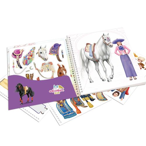 TOP MODEL CUADERNO DE PEGATINAS DRESS ME UP VUELTA AL MUNDO A CABALLO