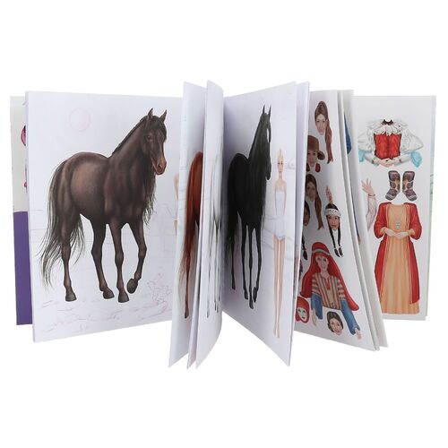 TOP MODEL CUADERNO DE PEGATINAS DRESS ME UP VUELTA AL MUNDO A CABALLO