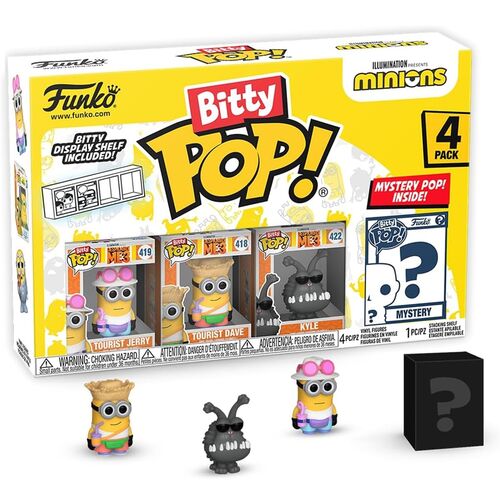 FUNKO BITTY POP! MINIONS - TOURIST JERRY, TOURIST DAVE, KYLE AND ?