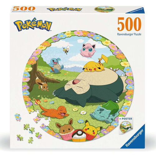 RAVENSBURGER - PUZLE CIRCULAR POKEMON EN PRIMAVERA 500 PIEZAS + PSTER