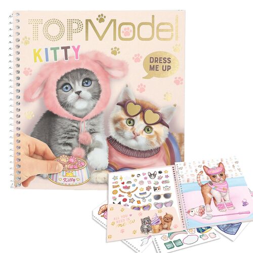 TOP MODEL CUADERNO DE PEGATINAS DRESS ME KITTY