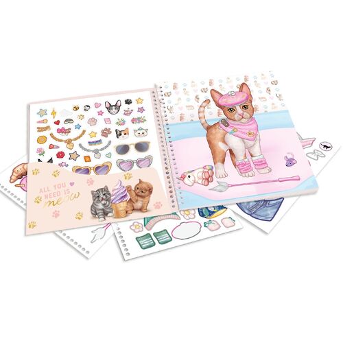 TOP MODEL CUADERNO DE PEGATINAS DRESS ME KITTY