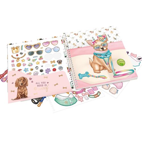 TOP MODEL -  CUADERNO DE PEGATINAS DRESS ME DOGGY