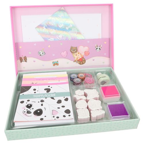 TOP MODEL SET DE CARTAS LOVE KITTY AND DOGGY