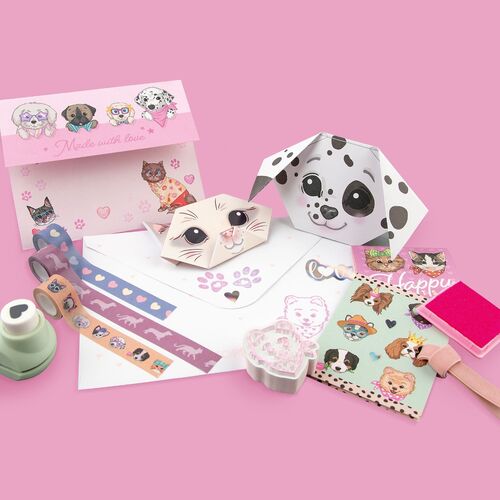 TOP MODEL SET DE CARTAS LOVE KITTY AND DOGGY