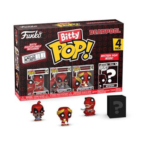 FUNKO BITTY POP! DEADPOOL - DINOPOOL, DEADPOOL BARISTA, DEADPOOL SENADOR ROMANO Y ?