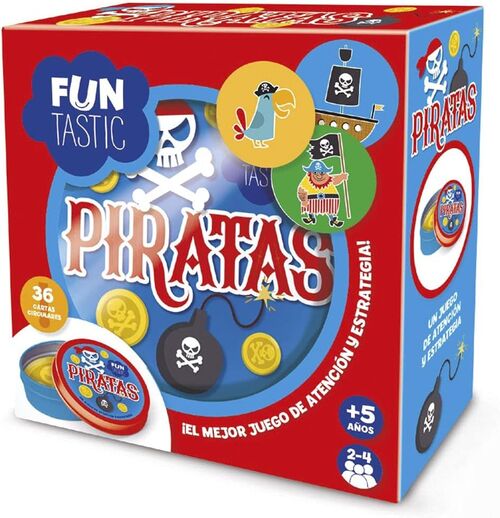 IMAGILAND - JUEGO DE CARTAS REDONDAS PIRATAS CON CAJA