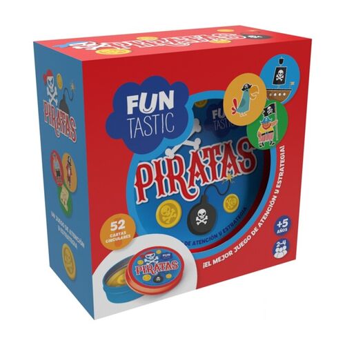 IMAGILAND - JUEGO DE CARTAS REDONDAS PIRATAS CON CAJA