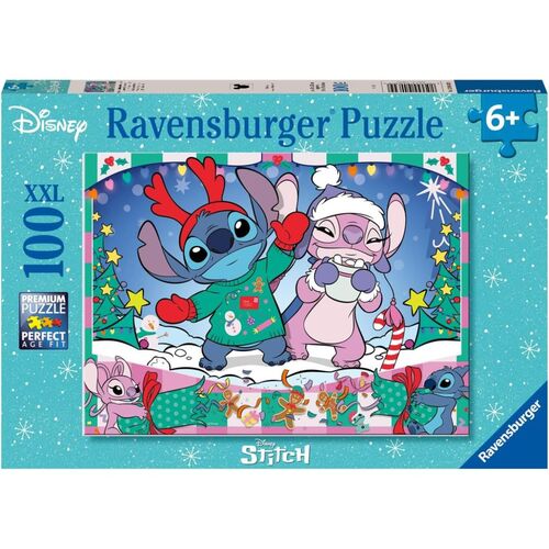 RAVENSBURGER PUZLE DISNEY STITCH NAVIDAD 100 PIEZAS XXL