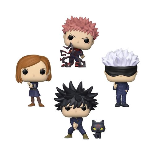 FUNKO POP! JUJUTSU KAISEN - PACK DE 4: YUJI ITADORI, MEGUMI FUSHIGURO, NOBARA KUGISAKI & SATORU GOJO