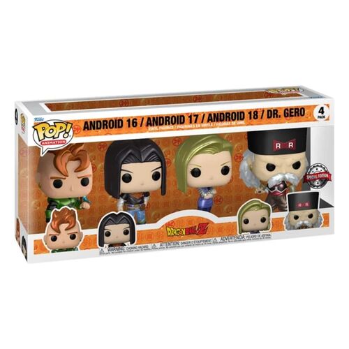 FUNKO POP! DRAGON BALL - PACK DE 4: ANDROIDE 16, ANDROIDE 17, ANDROIDE 18, DR. GERO