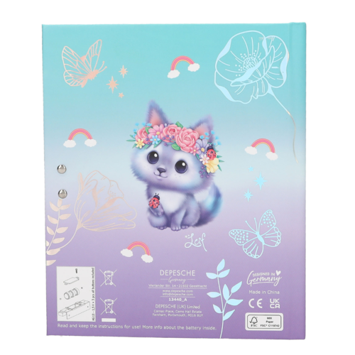 YLVI - DIARIO CON CÓDIGO SECRETO, LED Y SONIDO UNICORNIO