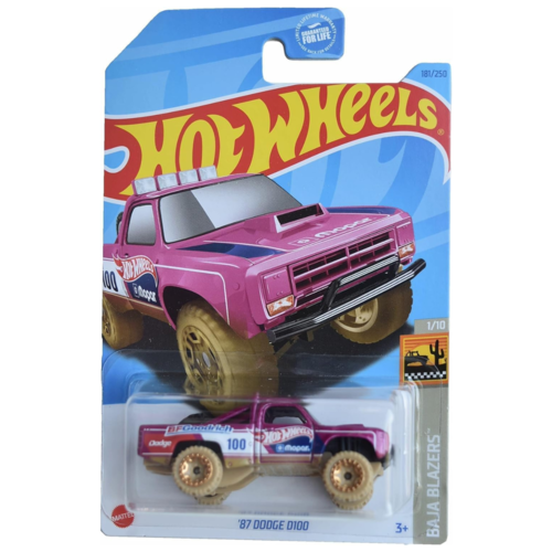 HOT WHEELS - BAJA BLAZERS - '87 DODGE D100 (181/250) - DARK PINK