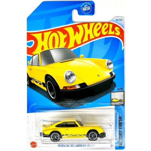 HOT WHEELS - BAJA BLAZERS - FACTORY FRESH - PORSCHE 911 CARRERA RS 2.7 (46/250) - (HALF CARD) YELLOW