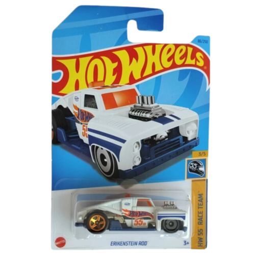 HOT WHEELS - HW 55 RACE TEAM - ERIKENSTEIN ROD (86/250) - WHITE (HALF CARD)