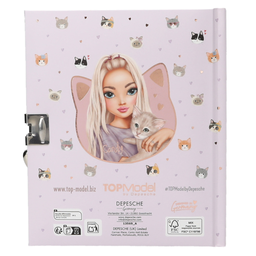 TOP MODEL DIARIO GATITO KITTY CON CANDADO