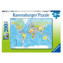 RAVENSBURGER PUZLE MAPA DEL MUNDO 200 PIEZAS XXL