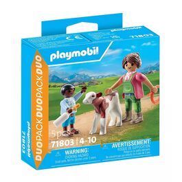 PLAYMOBIL DUO PACK - GRANJERA CON TERNERO
