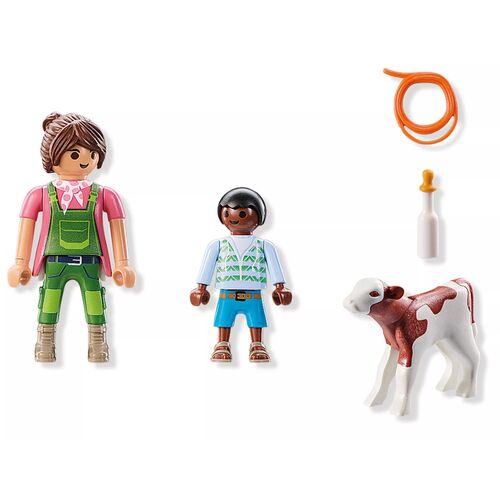 PLAYMOBIL DUO PACK - GRANJERA CON TERNERO
